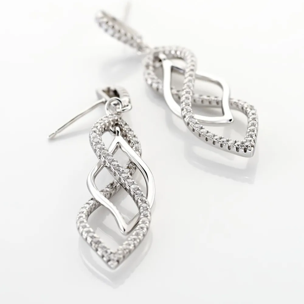 Marc Orian Pendantes|Bijoux Zirconium > Boucles D'oreilles Pendantes Malika Argent Blanc Oxyde De Zirconium
