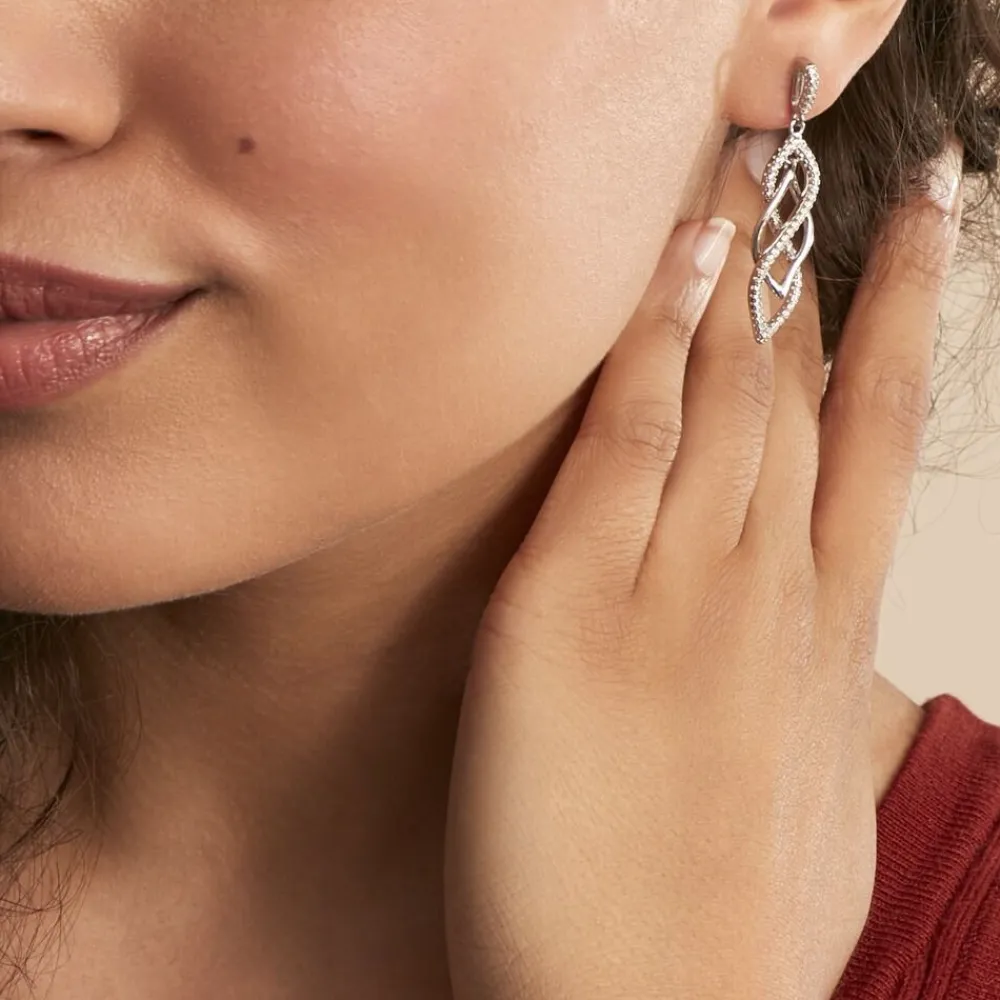 Marc Orian Pendantes|Bijoux Zirconium > Boucles D'oreilles Pendantes Malika Argent Blanc Oxyde De Zirconium