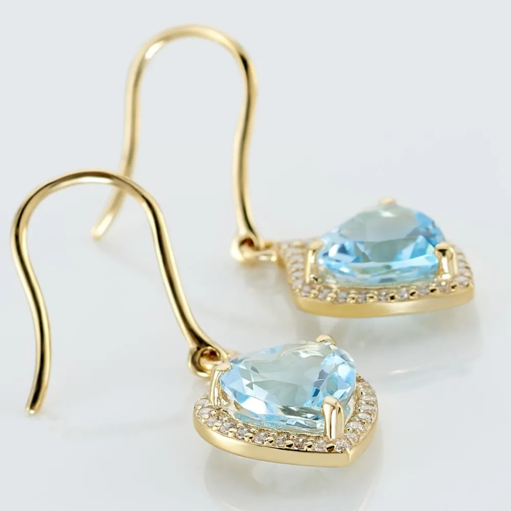 Marc Orian Pendantes|Anniversaire De Mariage > Boucles D'oreilles Pendantes Rosaline Or Jaune Topaze Et Oxyde