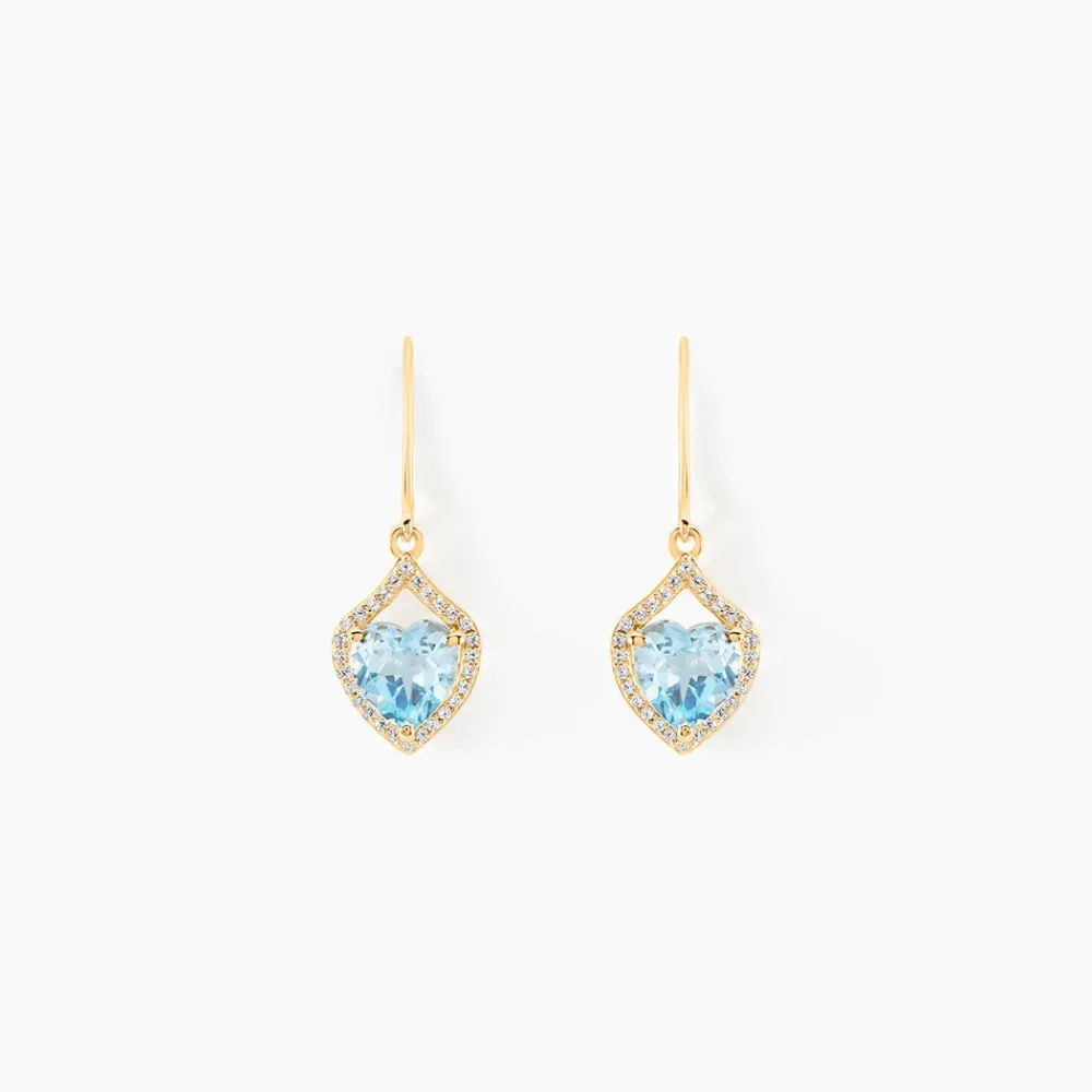 Marc Orian Pendantes|Anniversaire De Mariage > Boucles D'oreilles Pendantes Rosaline Or Jaune Topaze Et Oxyde