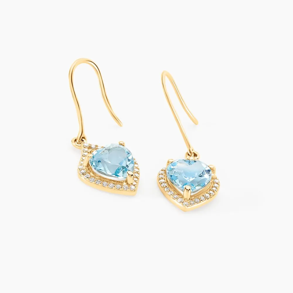 Marc Orian Pendantes|Anniversaire De Mariage > Boucles D'oreilles Pendantes Rosaline Or Jaune Topaze Et Oxyde