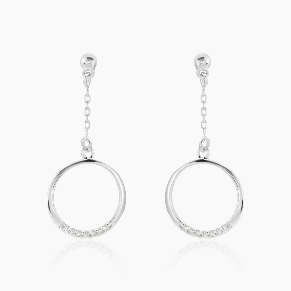 Marc Orian Pendantes|Bijoux Zirconium > Boucles D'oreilles Pendantes Amma Argent Blanc Oxyde De Zirconium