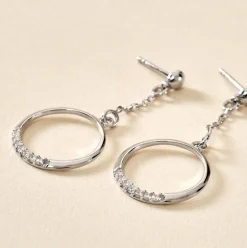 Marc Orian Pendantes|Bijoux Zirconium > Boucles D'oreilles Pendantes Amma Argent Blanc Oxyde De Zirconium