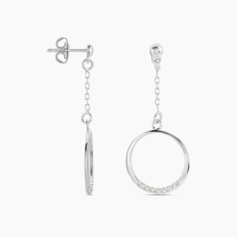 Marc Orian Pendantes|Bijoux Zirconium > Boucles D'oreilles Pendantes Amma Argent Blanc Oxyde De Zirconium