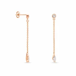 Marc Orian Pendantes|Bijoux Zirconium > Boucles D'oreilles Pendantes Kenta Argent Rose Oxyde De Zirconium