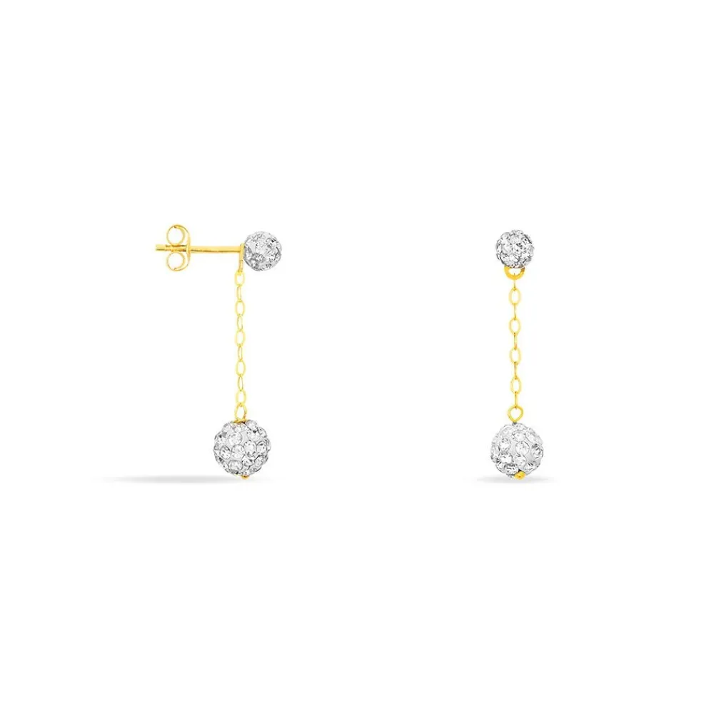 Marc Orian Pendantes|Boucles D'Oreilles Strass > Boucles D'oreilles Pendantes Athena Or Jaune Strass