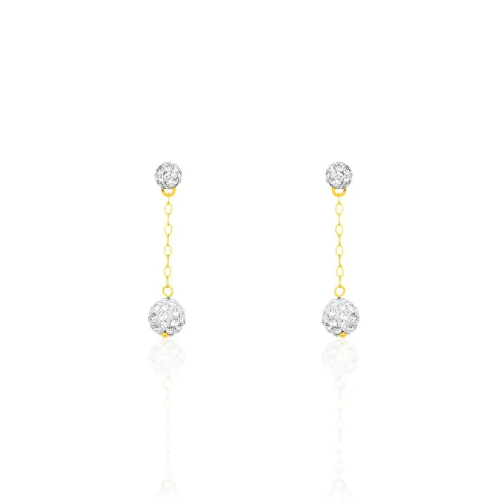 Marc Orian Pendantes|Boucles D'Oreilles Strass > Boucles D'oreilles Pendantes Athena Or Jaune Strass