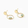 Marc Orian Pendantes|Boucles D'Oreilles Acier Inoxydable > Boucles D'oreilles Pendantes Acier Doré Amazonite