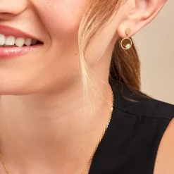 Marc Orian Pendantes|Boucles D'Oreilles Acier Inoxydable > Boucles D'oreilles Pendantes Acier Doré Amazonite