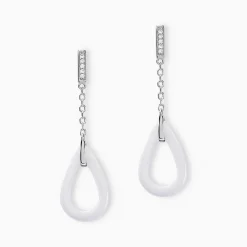 Marc Orian Pendantes|Bijoux Zirconium > Boucles D'oreilles Pendantes Peer Argent Blanc Oxyde De Zirconium
