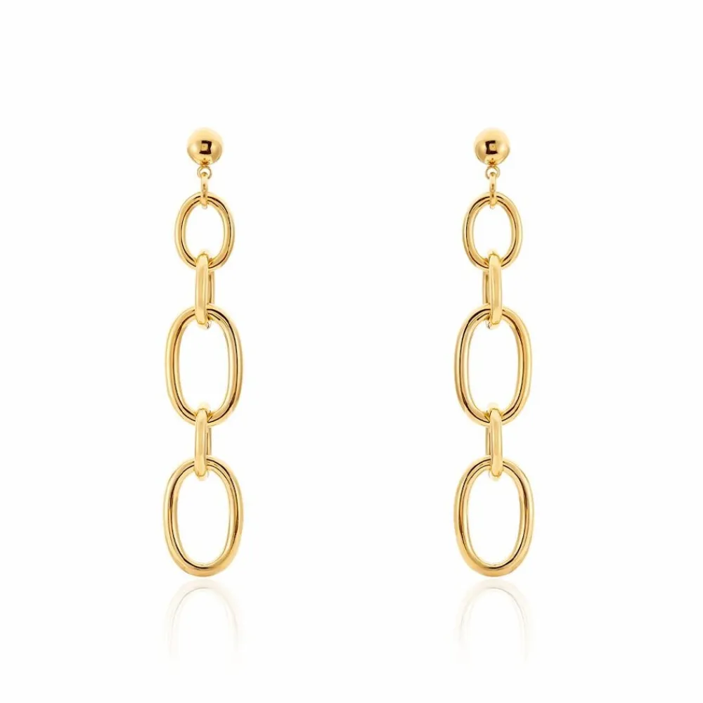 Marc Orian Pendantes|Boucles D'Oreilles Acier Inoxydable > Boucles D'oreilles Pendantes Lina Acier Doré