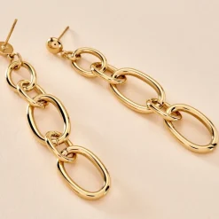 Marc Orian Pendantes|Boucles D'Oreilles Acier Inoxydable > Boucles D'oreilles Pendantes Lina Acier Doré