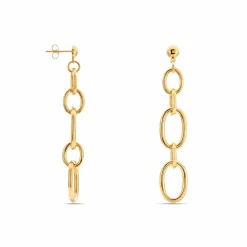Marc Orian Pendantes|Boucles D'Oreilles Acier Inoxydable > Boucles D'oreilles Pendantes Lina Acier Doré