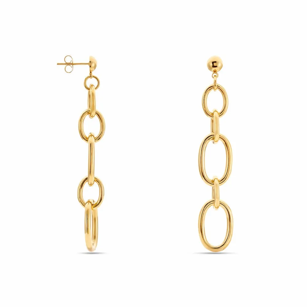 Marc Orian Pendantes|Boucles D'Oreilles Acier Inoxydable > Boucles D'oreilles Pendantes Lina Acier Doré