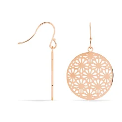 Marc Orian Pendantes|Boucles D'Oreilles Fleur > Boucles D'oreilles Pendantes Lace Acier Rose