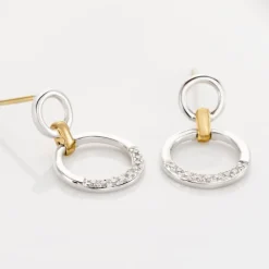 Marc Orian Pendantes|Bijoux Diamant > Boucles D'oreilles Pendantes Or Bicolore Nioline Diamants
