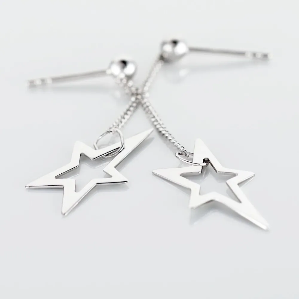 Marc Orian Pendantes|Boucles D'Oreilles Argent > Boucles D'oreilles Pendantes Eloisa Argent Blanc