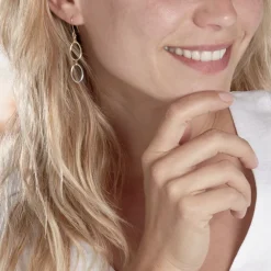 Marc Orian Pendantes|Boucles D'Oreilles Or > Boucles D'oreilles Pendantes Lucia Or Bicolore