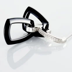 Marc Orian Pendantes|Boucles D'Oreilles Argent > Boucles D'oreilles Pendantes Ezra Argent Blanc Céramique Et Oxyde