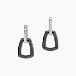 Marc Orian Pendantes|Boucles D'Oreilles Argent > Boucles D'oreilles Pendantes Ezra Argent Blanc Céramique Et Oxyde