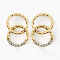 Marc Orian Pendantes|Bijoux Zirconium > Boucles D'oreilles Pendantes Acier Doré Oxydes De Zirconium