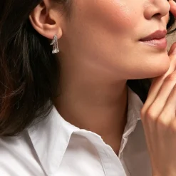 Marc Orian Pendantes|Bijoux Zirconium > Boucles D'oreilles Pendantes Rilla Argent Blanc Oxyde De Zirconium