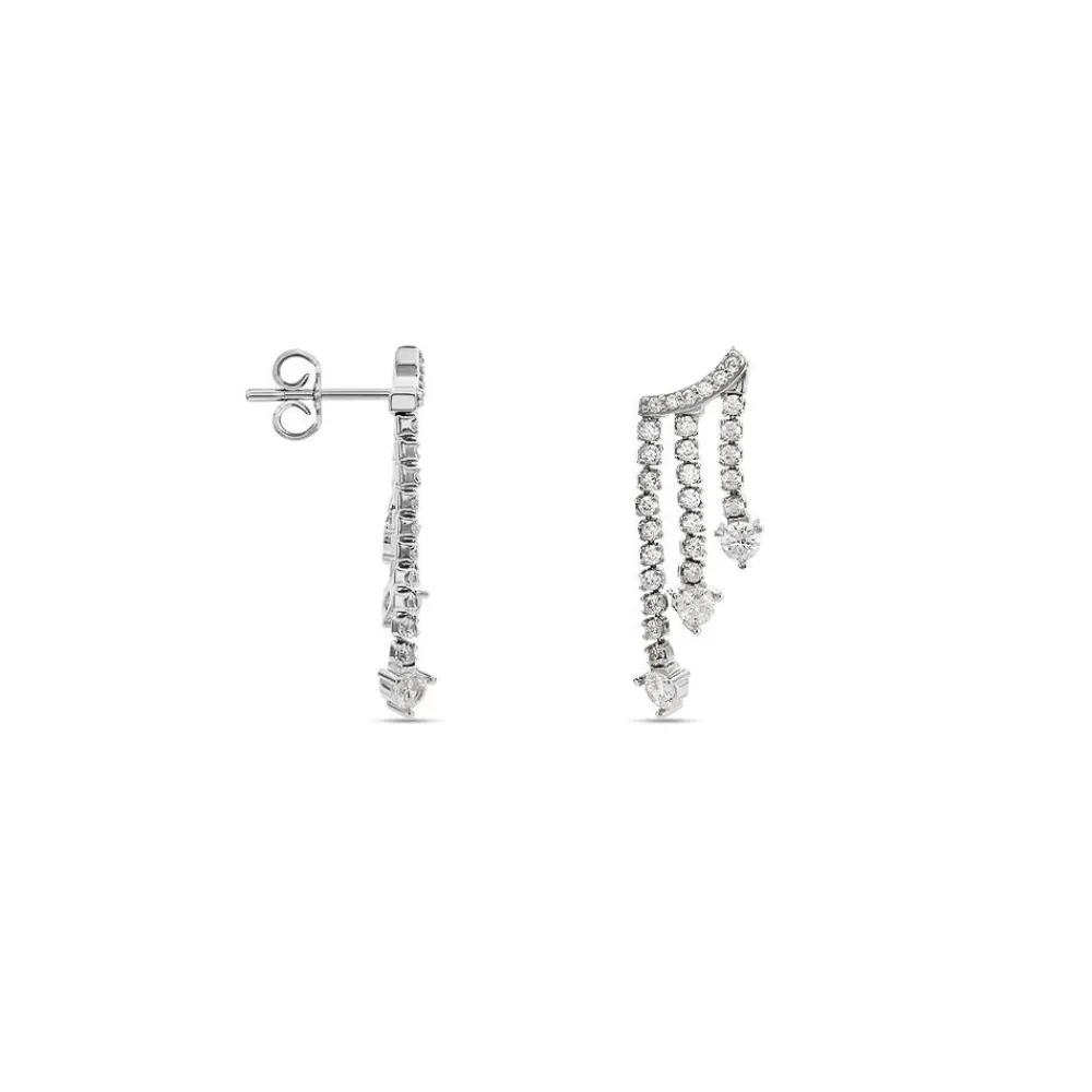 Marc Orian Pendantes|Bijoux Zirconium > Boucles D'oreilles Pendantes Isalis Argent Blanc Oxyde De Zirconium