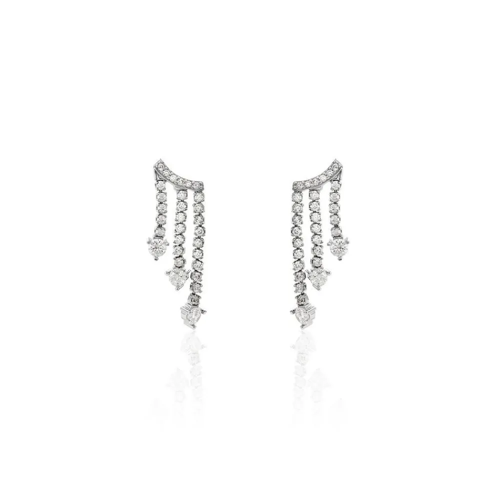 Marc Orian Pendantes|Bijoux Zirconium > Boucles D'oreilles Pendantes Isalis Argent Blanc Oxyde De Zirconium