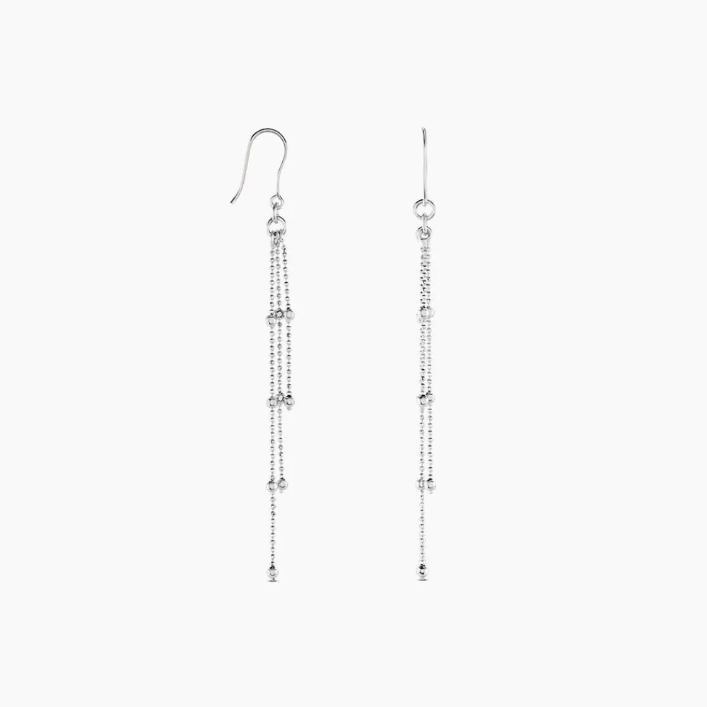 Marc Orian Piercings D'Oreilles|Boucles D'Oreilles Argent > Boucles D'oreilles Pendantes Laïa Argent Blanc