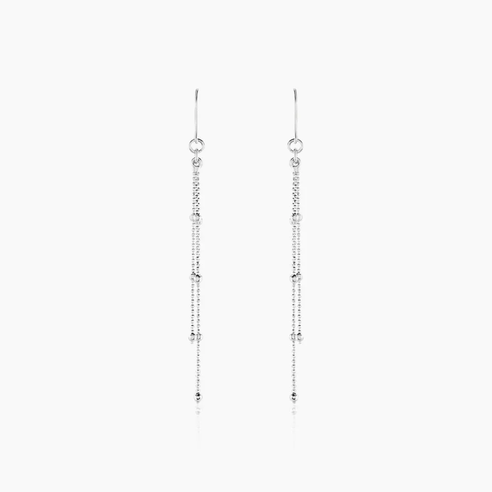 Marc Orian Piercings D'Oreilles|Boucles D'Oreilles Argent > Boucles D'oreilles Pendantes Laïa Argent Blanc