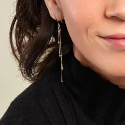 Marc Orian Piercings D'Oreilles|Boucles D'Oreilles Argent > Boucles D'oreilles Pendantes Laïa Argent Blanc