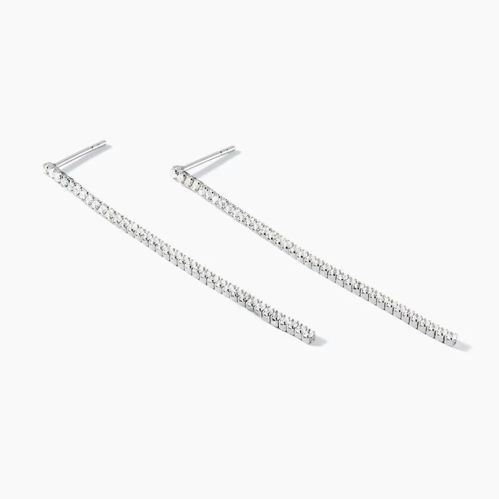Marc Orian Pendantes|Bijoux Zirconium > Boucles D'oreilles Pendantes Lou-anne De Zirconium argent blanc oxyde