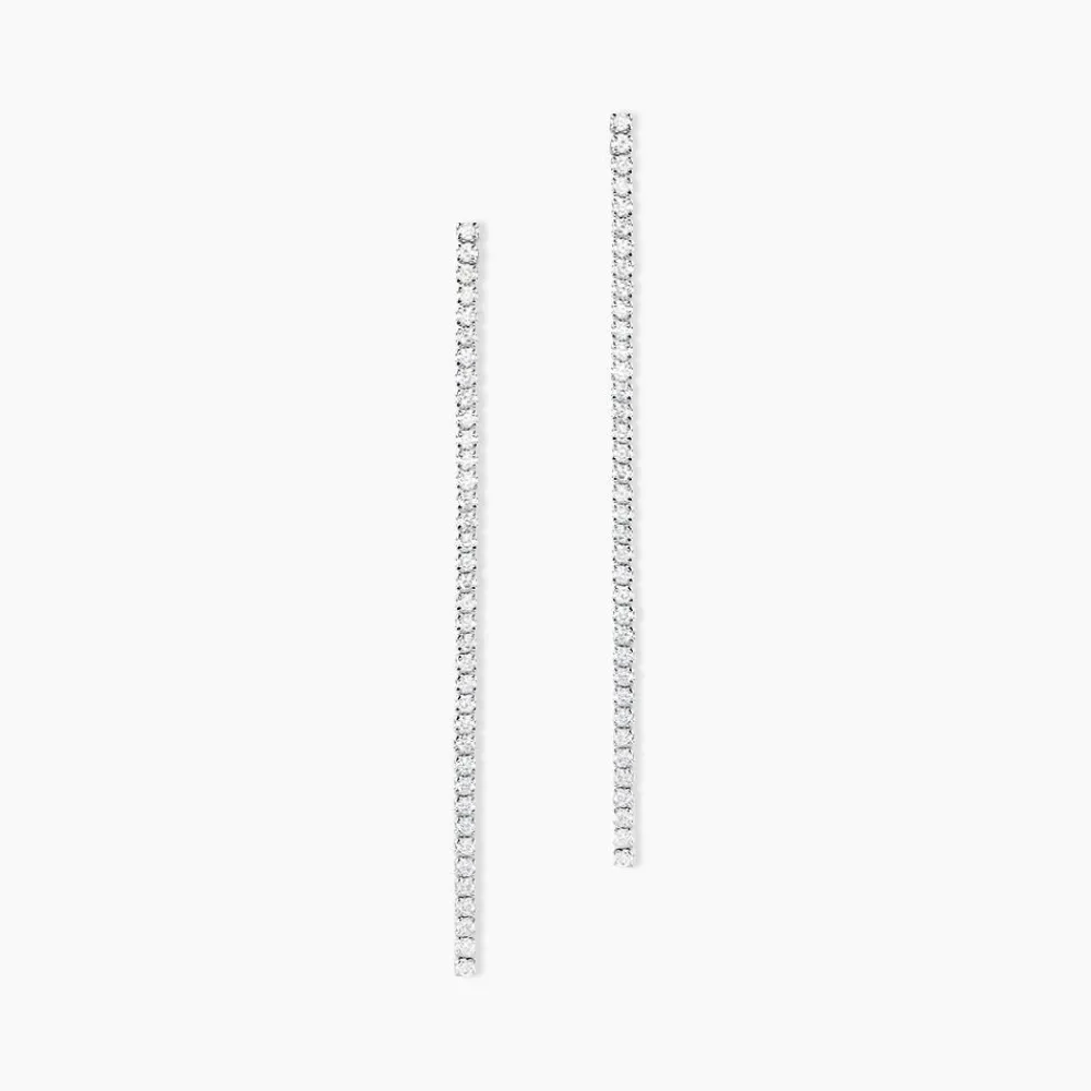Marc Orian Pendantes|Bijoux Zirconium > Boucles D'oreilles Pendantes Lou-anne De Zirconium argent blanc oxyde