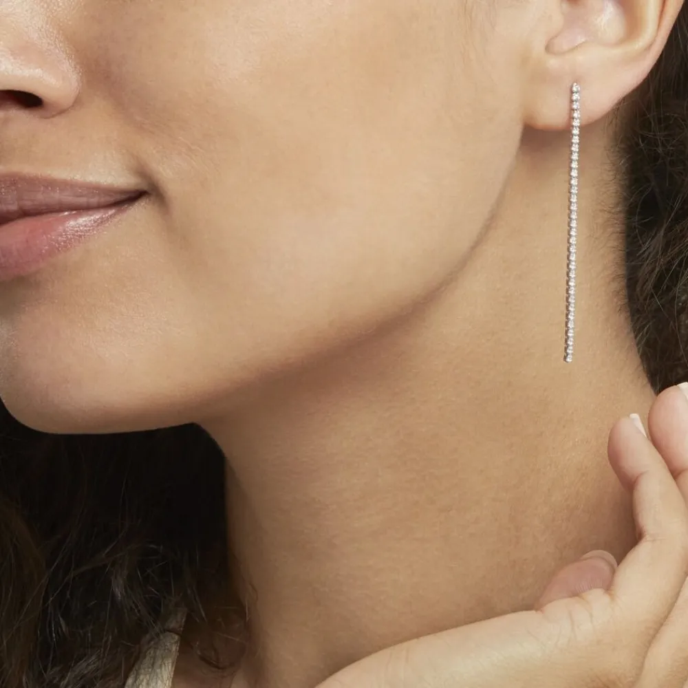 Marc Orian Pendantes|Bijoux Zirconium > Boucles D'oreilles Pendantes Lou-anne De Zirconium argent blanc oxyde