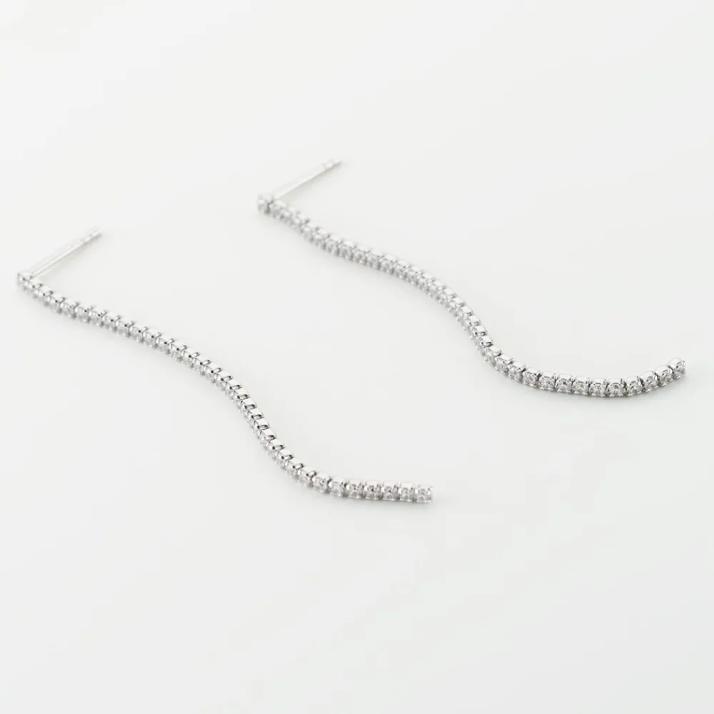 Marc Orian Pendantes|Bijoux Zirconium > Boucles D'oreilles Pendantes Lou-anne De Zirconium argent blanc oxyde