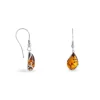 Boucles D'oreilles Pendantes Argent Blanc Lucina Ambre