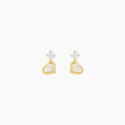 Boucles D'oreilles Pendantes Ludyvine Or Jaune Oxyde De Zirconium