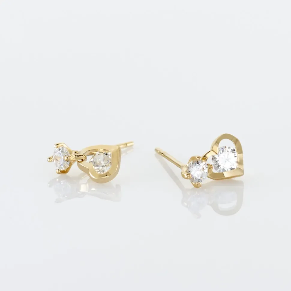 Boucles D'oreilles Pendantes Ludyvine Or Jaune Oxyde De Zirconium