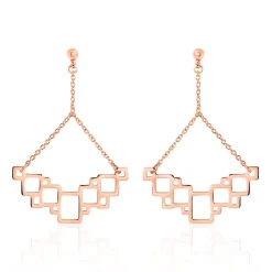 Boucles D'oreilles Pendantes Crispine Acier Rose