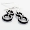 Boucles D'oreilles Pendantes Narcissa Argent Blanc Céramique Et Oxyde