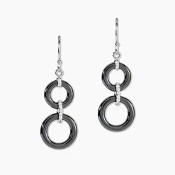 Boucles D'oreilles Pendantes Narcissa Argent Blanc Céramique Et Oxyde