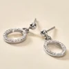 Boucles D'oreilles Pendantes Kimber Argent Blanc Oxyde De Zirconium