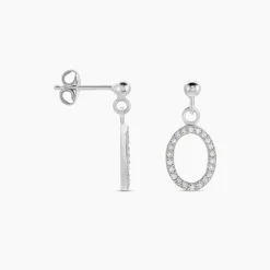Boucles D'oreilles Pendantes Kimber Argent Blanc Oxyde De Zirconium