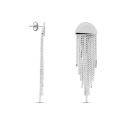 Boucles D'oreilles Pendantes Macie Argent Blanc
