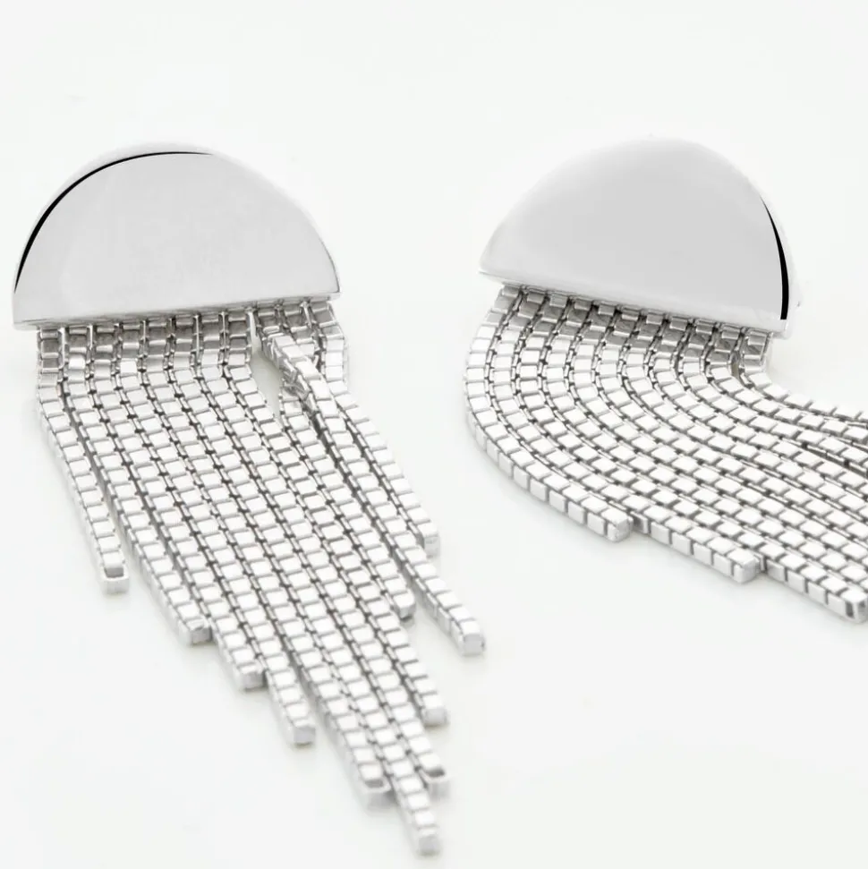 Boucles D'oreilles Pendantes Macie Argent Blanc
