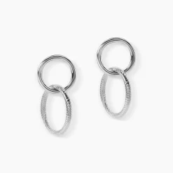 Boucles D'oreilles Pendantes Argent Blanc Vanne