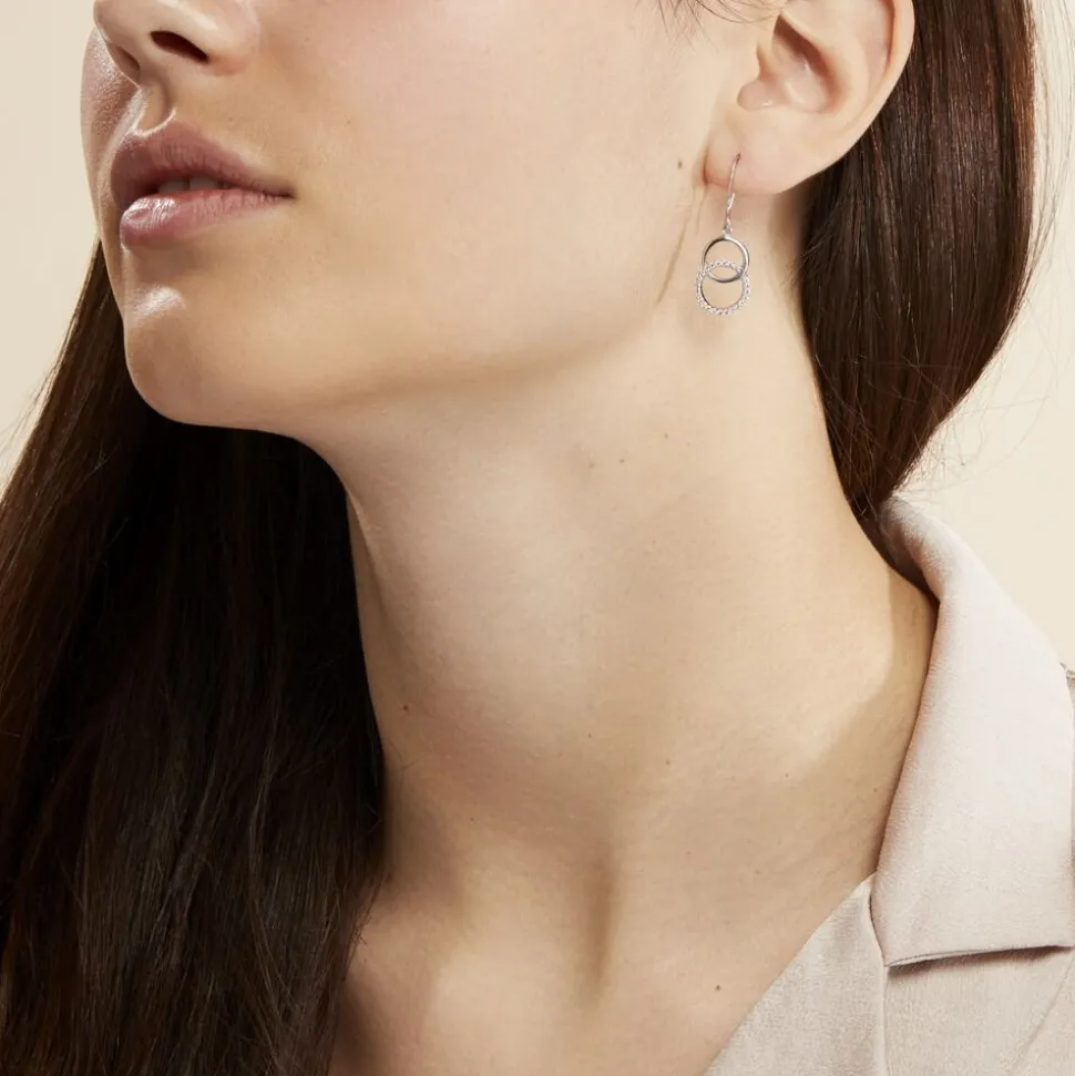 Boucles D'oreilles Pendantes Isabel Argent Blanc Oxyde De Zirconium