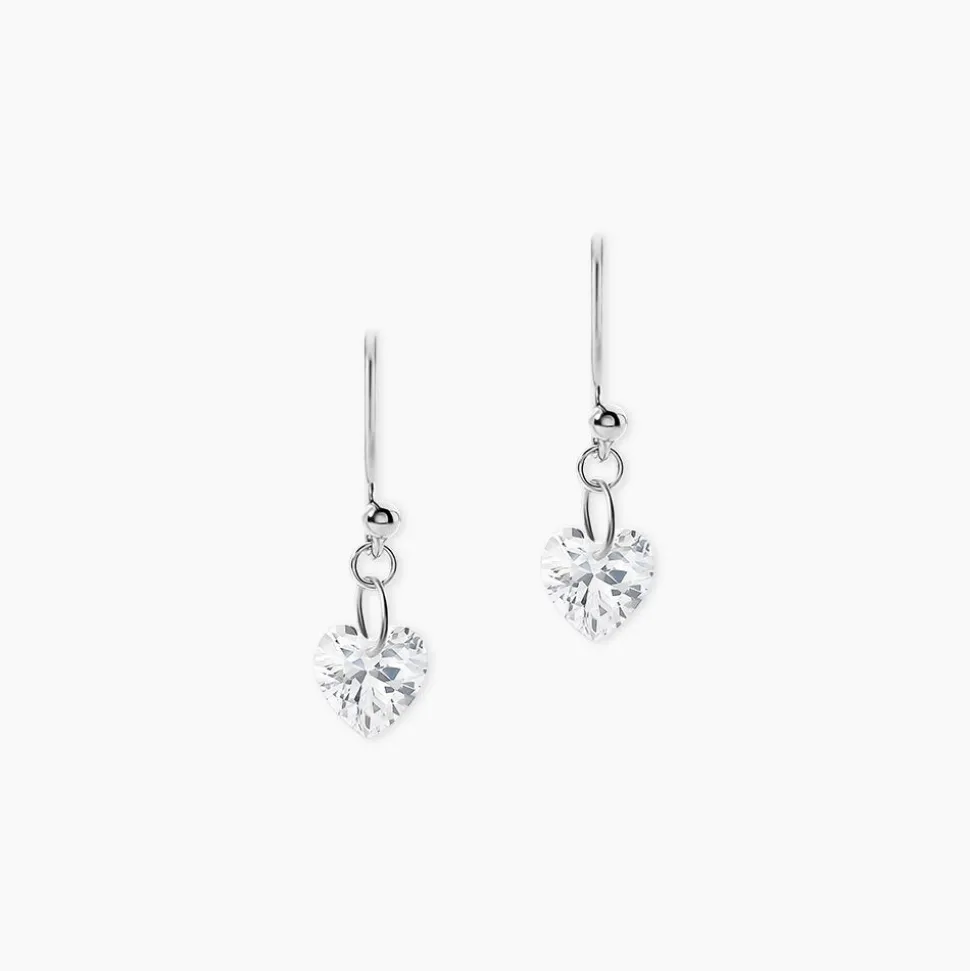 Boucles D'oreilles Pendantes Argent Blanc Sopher Oxydes De Zirconium