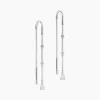 Boucles D'oreilles Pendantes Mascaret Argent Blanc Oxyde De Zirconium