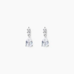 Boucles D'oreilles Pendantes Marie-helena Argent Oxyde De Zirconium
